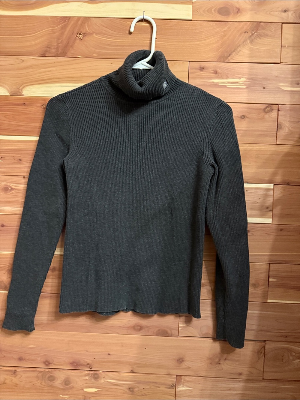 Lauren Ralph Lauren Charcoal Ribbed Turtleneck Sweater